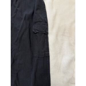 Collections Etc Women’s Black Wide-Leg Cropped Pants Linen Blend Size XXL